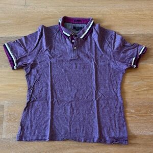 Ted Baker London Purple Polo with Striped Accents